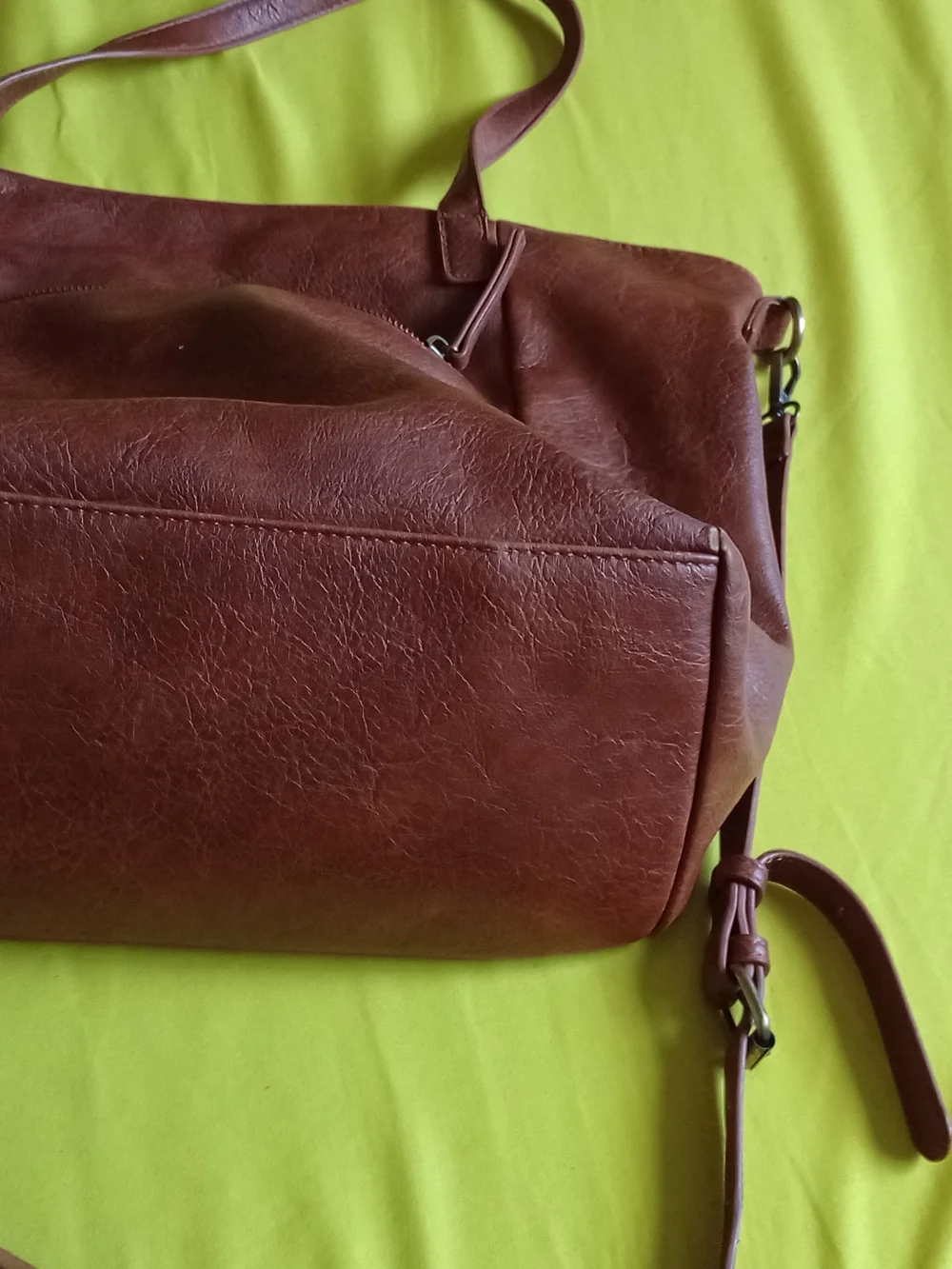 Antik Kraft Men's Brown Leather Tote with Patterned Lining